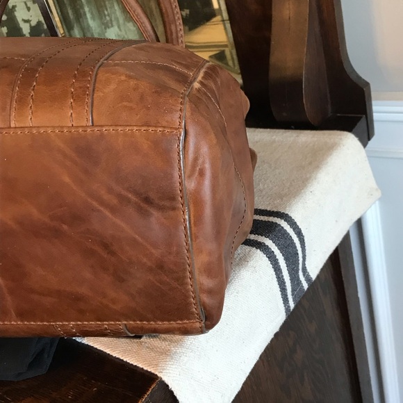 NWT Frye Melissa Leather Cognac Brown Tote Shoulder Bag Retail $398 - Picture 10 of 12